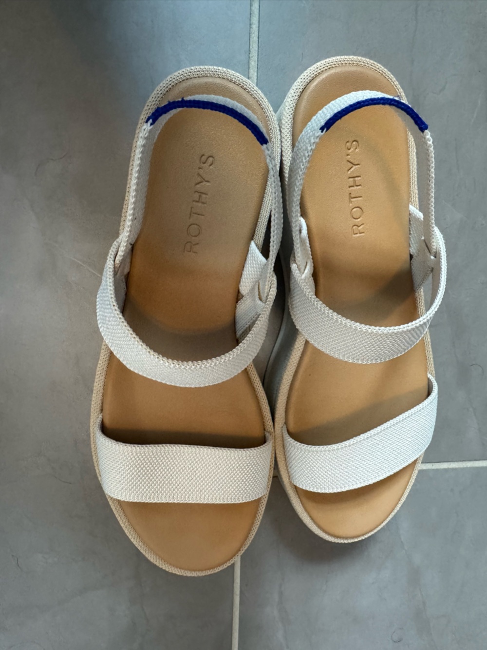 Rothy's Women's cream platform Sandals